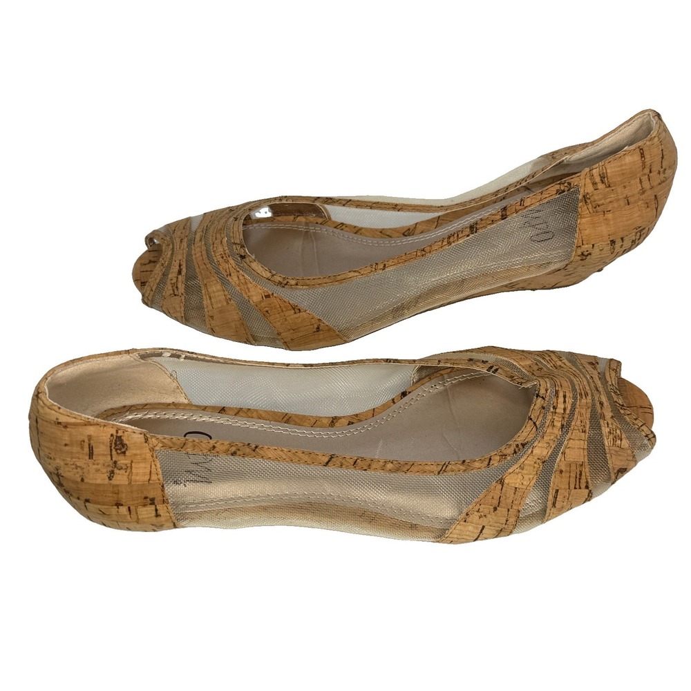 Impo Gettable II Low Wedge Textile/Cork Upper Shoes Size 9.5M